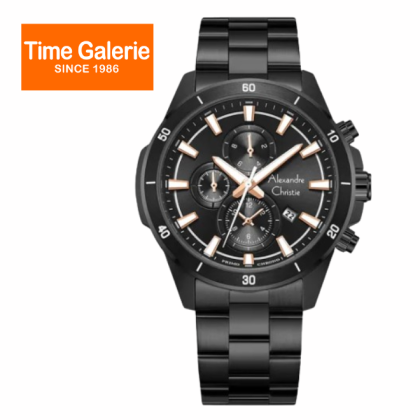 Alexandre Christie ALCW6668MCBIPBARG Black Stainless Steel Strap Men Chronograph Watch
